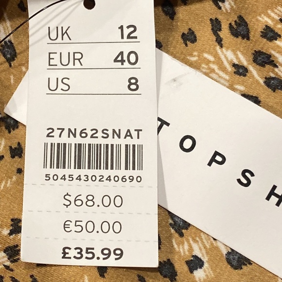 NWT Topshop Mustard/Black Leopard Print Flounce Maxi Skirt - Size 8 EUC - Picture 10 of 13